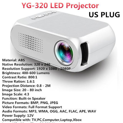 Drop Shipping YG300 YG - 300 LCD Projector Full HD 1080P Mini Portable Home Theather Cinema LED Projector For Video Media Player